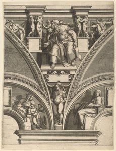 El profeta Ezequiel de Giorgio Ghisi after Michelangelo