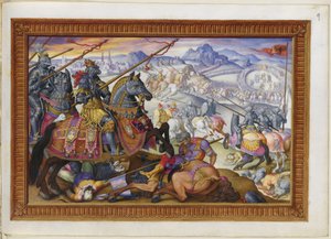 Añadir MS 33733 f.9 Solimán y su ejército expulsados del sitio de Viena de Giorgio Giulio (attr. to) Clovio