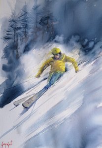 Acción en el esquí alpino de Giorgio Gosti