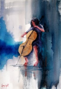 Violonchelista expresivo de Giorgio Gosti