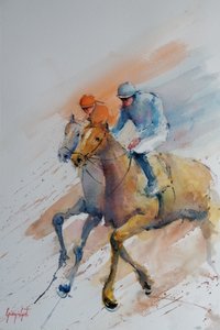 Caballos de carreras al galope de Giorgio Gosti