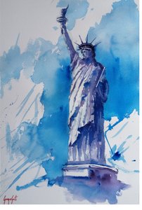 La Estatua de la Libertad en acuarela de Giorgio Gosti
