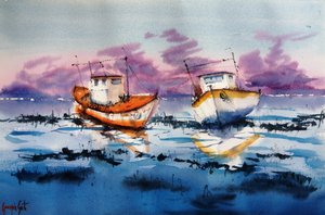 Reflexiones sobre los barcos en marea baja de Giorgio Gosti