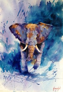El majestuoso elefante azul de Giorgio Gosti
