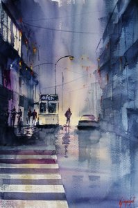 Noche lluviosa en la ciudad de Giorgio Gosti
