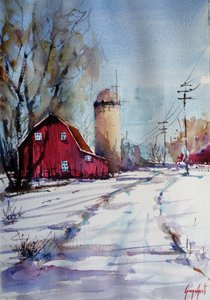 Red Barn Winter de Giorgio Gosti
