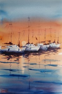 Veleros al atardecer de Giorgio Gosti
