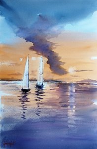 Veleros al atardecer de Giorgio Gosti