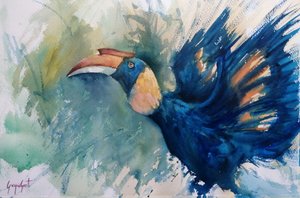 Cálao azul tropical de Giorgio Gosti