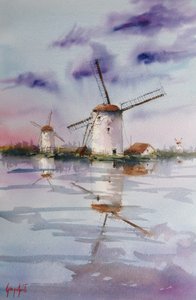 Reflejos del molino al atardecer de Giorgio Gosti