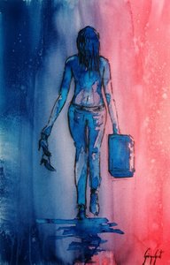 El viaje azul y rojo de una mujer de Giorgio Gosti