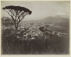 Vista de la ciudad de Nápoles, la bahía y el Vesubio de Giorgio Sommer