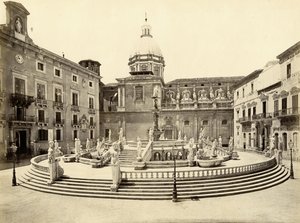 Fuente Pretoria, Palermo, Italia, fotografía de Giorgio Sommer