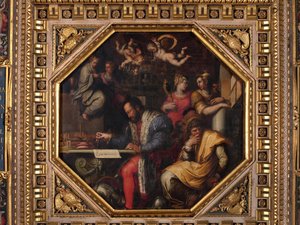 Cosimo estudia la toma de Siena de Giorgio Vasari