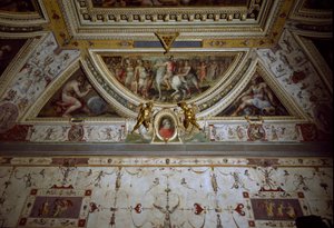 Detalle de la sala de Lorenzo el Magnífico representando la batalla de Sarzana