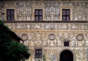 Fachada de la Pinacoteca comunal (Palazzo Vitelli alla Cannoniera) de Giorgio Vasari