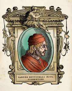 Retrato del pintor Sandro Botticelli (1445-1510) (Alessandro di Mariano di Vanni Filipepi) Grabado de 