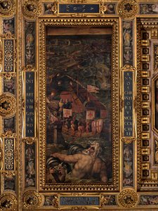 Batalla naval entre florentinos y pisanos de Giorgio Vasari