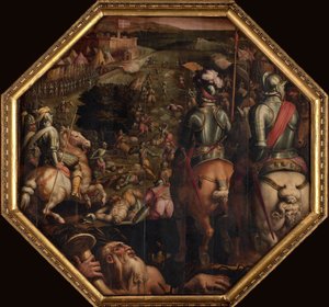 La Batalla de Marciano en Val di Chiana, 1563-1565 de Giorgio Vasari