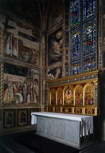 Capilla Baroncelli, políptico Baroncelli sobre el altar, ca 1328 de Giotto (c.1266 1337)