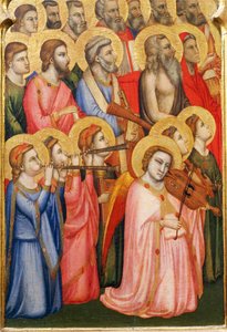 Italia, Florencia, Basílica de la Santa Cruz, Capilla Bandini Baroncelli, Ángeles tocando instrumentos musicales, (detalle) de Giotto (c.1266 1337)