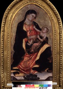 ""Virgen y niño"" (Virgen y niño). Pintura de Giotto di Bondone (1267-1337). Moquillo sobre madera. Museo Nacional de Bellas Artes, Ekaterimburgo (o Ekaterimburgo). Rusia de Giotto (c.1266 1337)