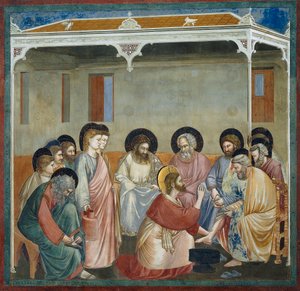 Lavado de pies, detalle de la Vida y Pasión de Cristo, por Giotto de Giotto (c.1266 1337)