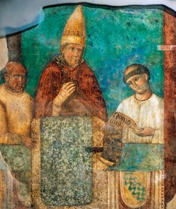 Bonifacio VIII anuncia el Año Santo, fresco de Giotto, Basílica de San Juan de Letrán, Roma, Italia