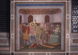 Cristo ante Caifás (Cristo davanti a Caifa), de Giotto de Giotto (c.1266 1337)