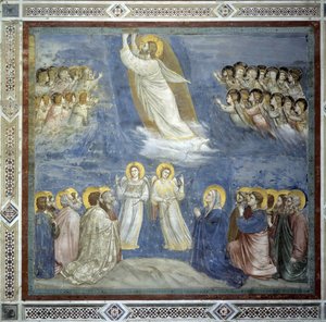 La Ascensión de Cristo. Fresco de Giotto di Bondone (1267-1337)
