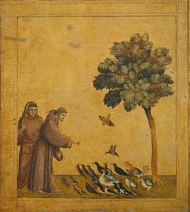 Saint Francois prechant aux oiseaux - San Francisco predicando a los pájaros ... de Giotto di Bondone (style of)