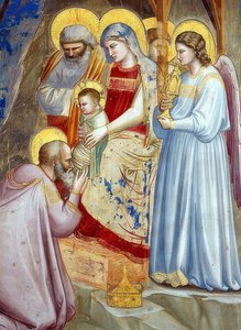 La adoración de los Reyes (detalle) de Giotto di Bondone