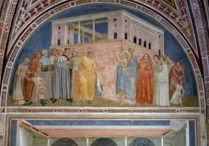 San Francisco renunciando a sus bienes mundanos, de la Capilla Bardi, c.1320
