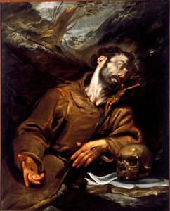 El éxtasis de San Francisco de Asís (Vanitas) de Giovacchino Assereto