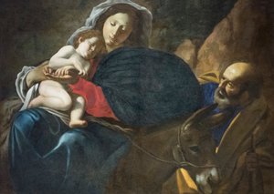 Huida a Egipto de Giovanni Battista Caracciolo