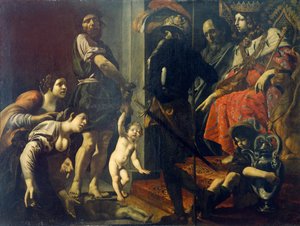 Juicio de Salomón de Giovanni Battista Caracciolo (1578-1635), óleo sobre lienzo de Giovanni Battista Caracciolo
