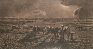 Tarde (Pastoreo, Alla stanga) de Giovanni Segantini