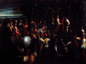 Escena de fábula, de Giovanni Andrea Donducci conocido como Mastelletta (1575-1655), óleo sobre lienzo