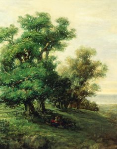 Paisaje, por Giovanni Carnovali o Carnevali conocido como Piccio (detalle) de Giovanni Carnovali