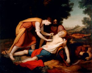 Erminia tratando a Tancredo, por Gerolamo Costa (1777 -?) de Giovanni (1826 1903) Costa