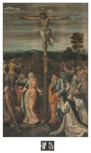 Crucifixión (fresco transferido a tabla) de Giovanni (fl.1537 d.c.1570) Fratino