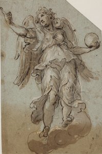 Ángel con un globo entre nubes de Giovanni Alberti