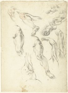 Hoja de estudio con brazos y piernas de Giovanni Alberti