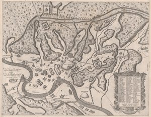 Speculum Romanae Magnificentiae: Roma Antigua y sus colinas desde el oeste, 1582 de Giovanni Ambrogio Brambilla