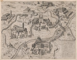 Speculum Romanae Magnificentiae: Las siete iglesias de Roma Le Sette Chiese di Roma, 1575 de Giovanni Ambrogio Brambilla.