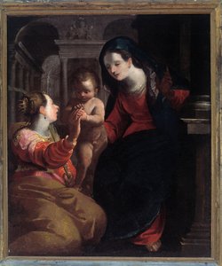 El matrimonio místico de Santa Catalina de Alejandría de Giovanni Andrea Ansaldo
