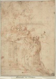 Visión de San Francisco de Asís en Portiuncula de Giovanni Andrea Donducci