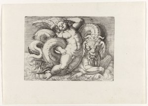 Putto cabalgando sobre un monstruo marino de Giovanni Andrea Maglioli