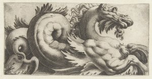 Caballito de mar con aletas en forma de hoja y perilla Frisones con monstruos marinos (título de la serie) de Giovanni Andrea Maglioli