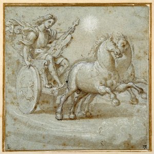 Apolo sentado en su carro con su viola de Giovanni Antonio (circle of) Pordenone